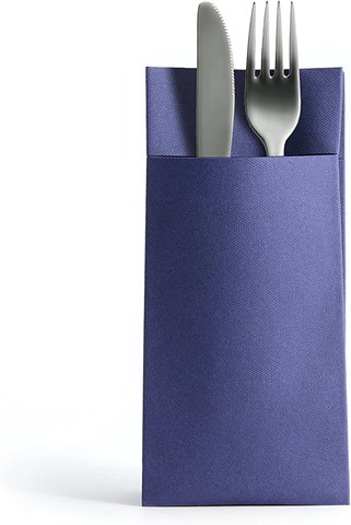 Granatowe kieszonki na sztućce 12 sztuk