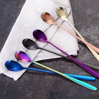 Długie łyżeczki koktajlowe 6 sztuk