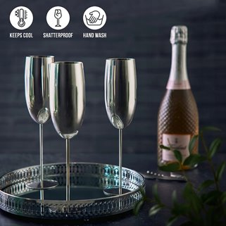 Kieliszek do szampana srebrny stalowy